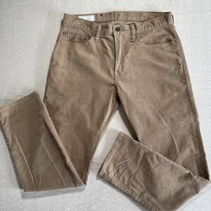 GAP Slim GAPFlex Corduroy Pants Men's 31x30 Tan Khaki Stretch 5-Pocket Casual